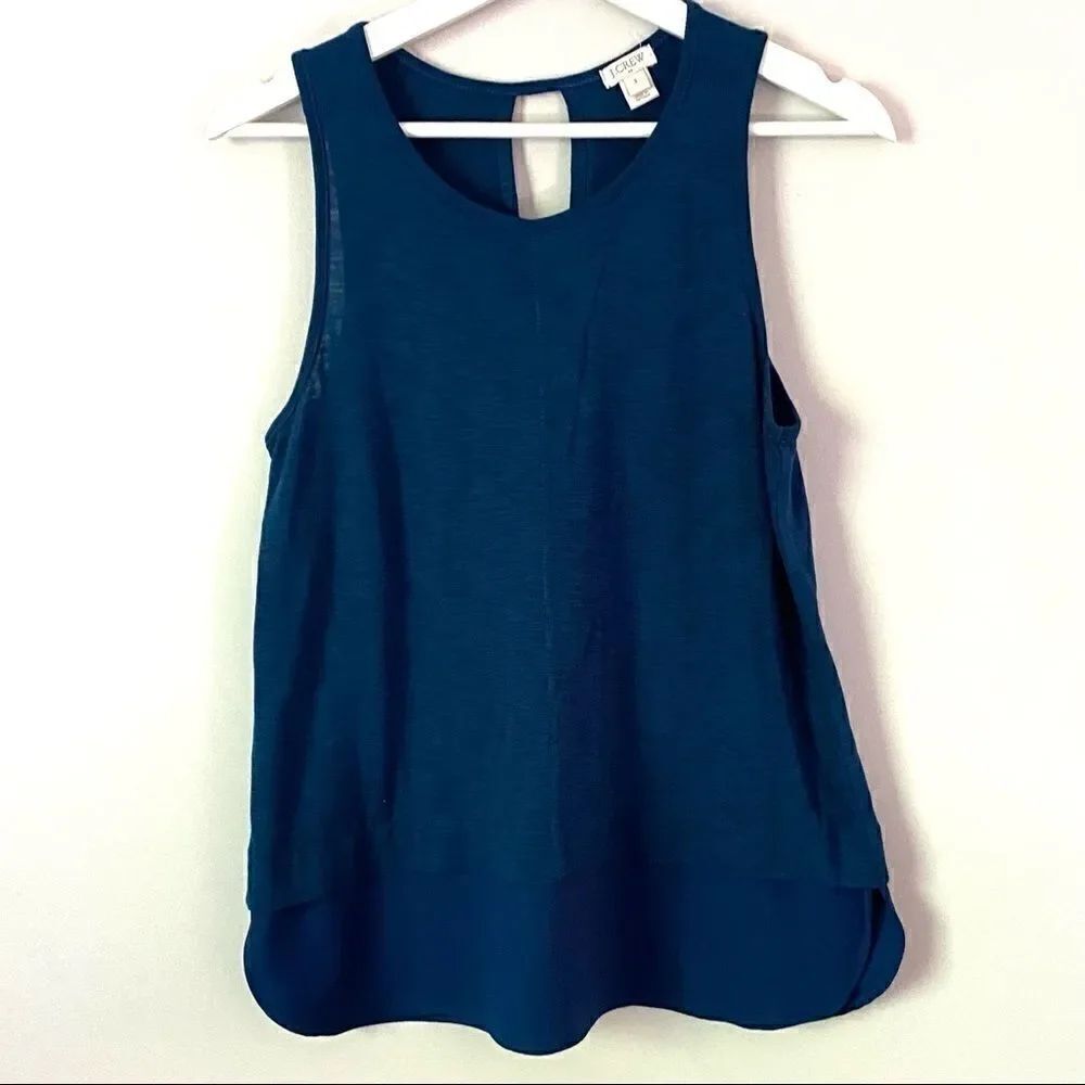 J.Crew blue tank top peek a boo back small
